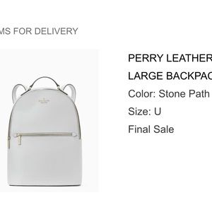 Kate Spade perry leather back pack-Like New used once